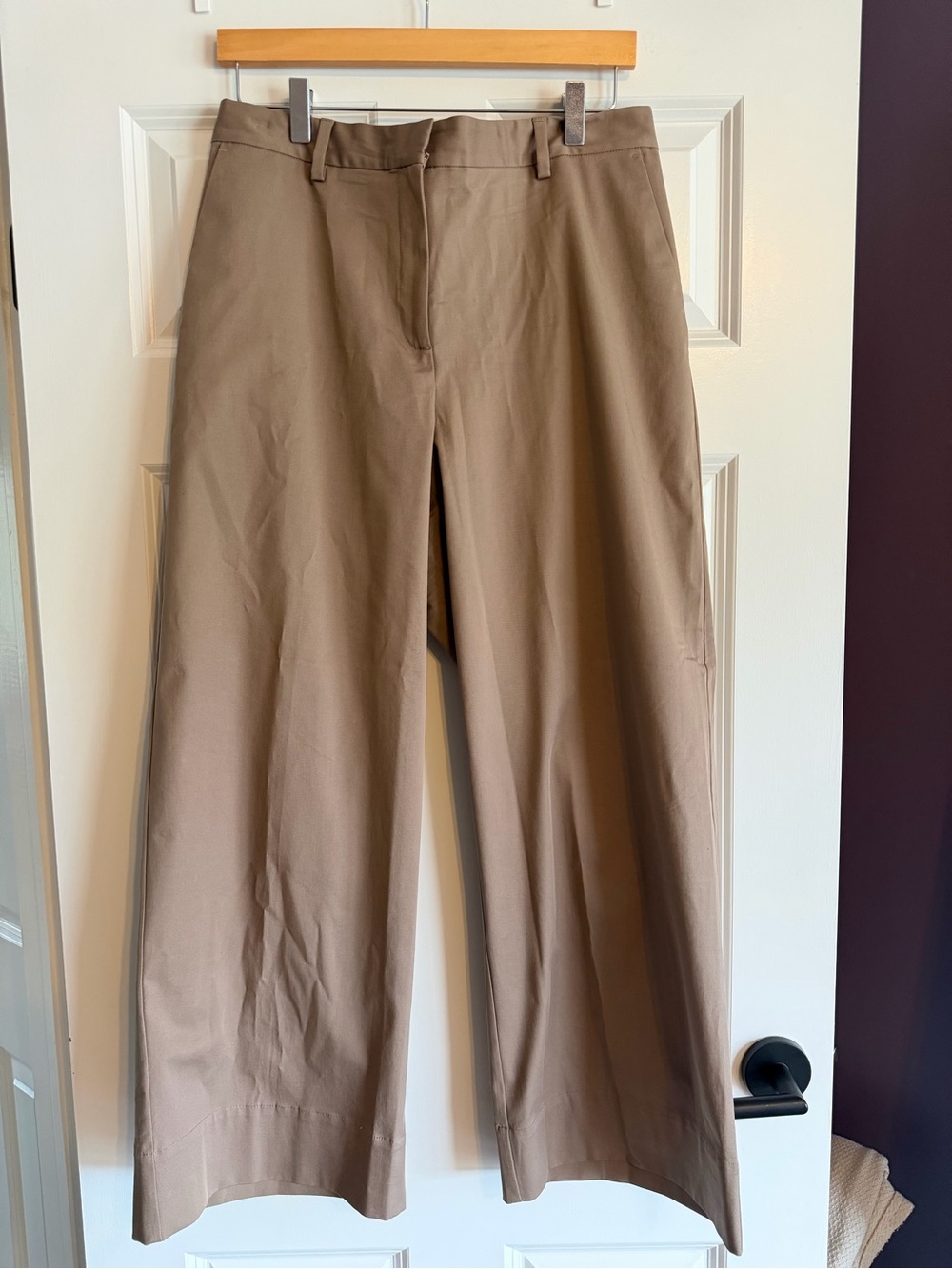 Eileen Fisher Wide Leg Cotton Pants in Light Brown
